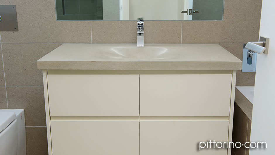 concrete vanity top with integral basin, Sydney, Australia
