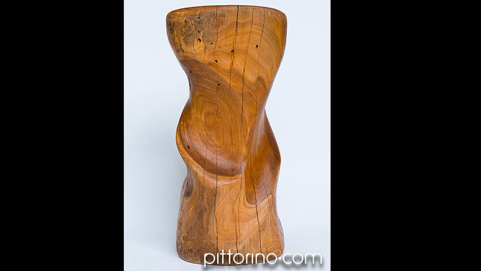 sculpted timber 'Janus' stool