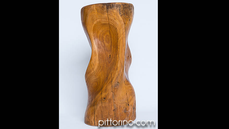 sculpted timber 'Janus' stool